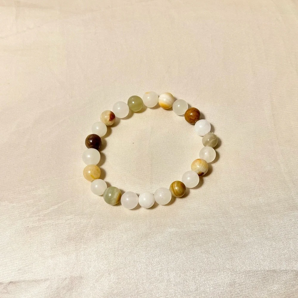 New: 8mm Handmade Afghan Jade Natural Crystal Bead Bracelet